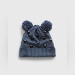 Gap Disney beanie hat with poms.